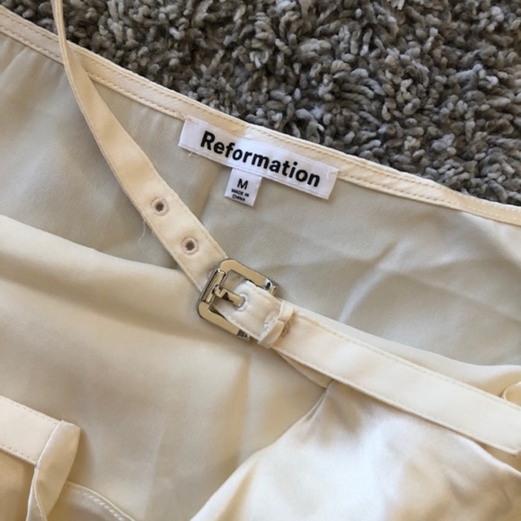 Reformation Maeve Silk Top Fior Di Latte Sz Medium - Picture 4 of 6